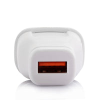 HKM-665235 Single Port USB Travel Charger - USB Black and White, EU & US Compatible, Compact Design