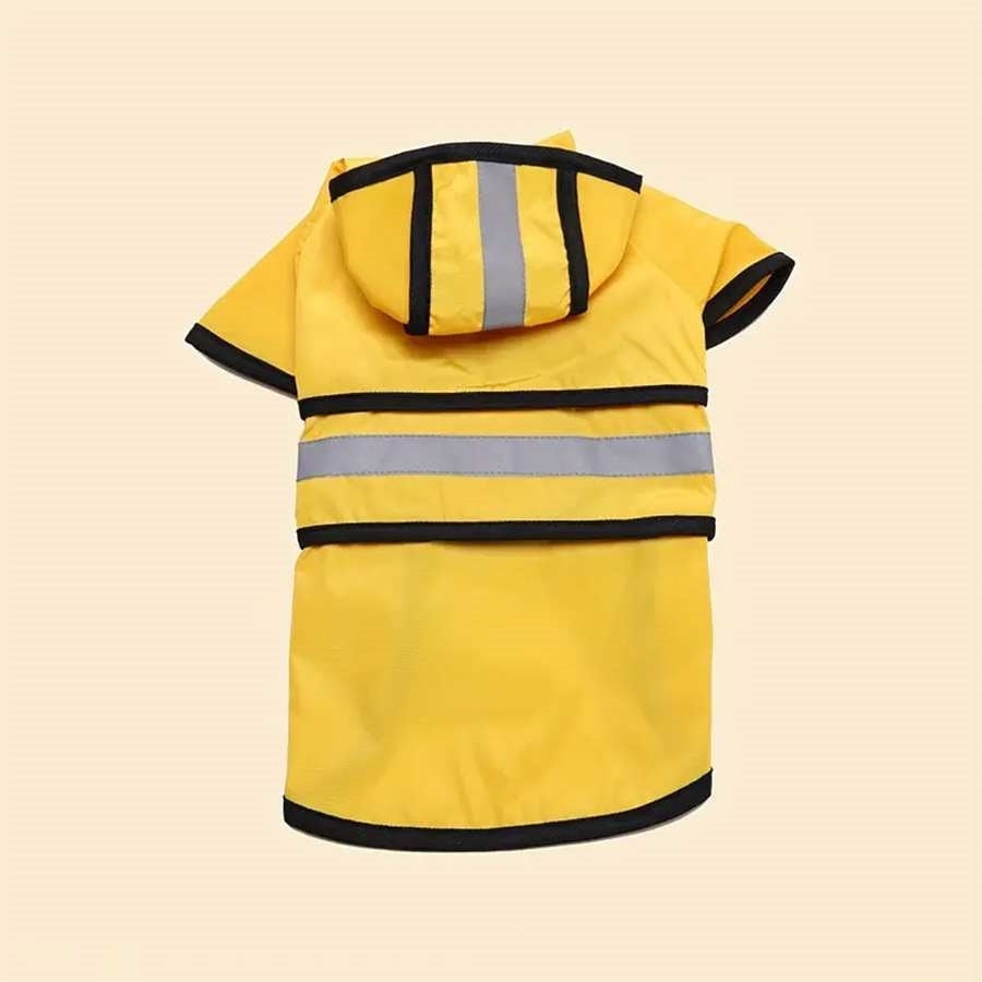 HKM-6652733 Reflective Raincoat Poncho for Big Dogs - Yellow and Blue, Sizes XS to XXXXL