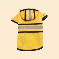 HKM-6652733 Reflective Raincoat Poncho for Big Dogs - Yellow and Blue, Sizes XS to XXXXL