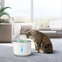 HKM-6652989 Stainless Steel 2.4L Pet Water Dispenser for Cats and Dogs with USB Charging