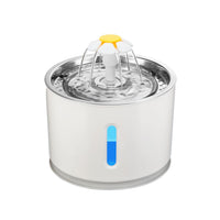 HKM-6652989 Stainless Steel 2.4L Pet Water Dispenser for Cats and Dogs with USB Charging