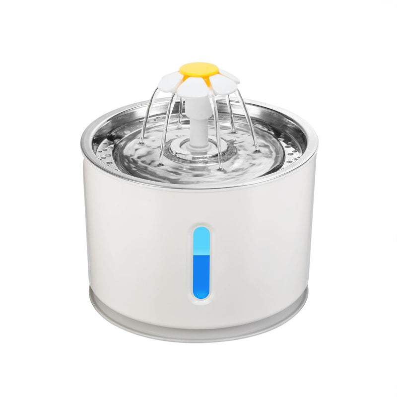 HKM-6652989 Stainless Steel 2.4L Pet Water Dispenser for Cats and Dogs with USB Charging