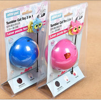 HKM-6653117 Electric Tumbler Ball Cat Toy with Laser Light and Treat Storage