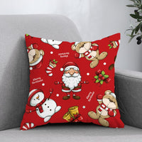 HKM-665363 Christmas-Themed Plush Pillow Cushion Cover in Festive Print