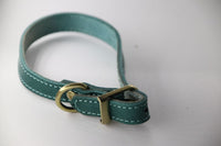 HKM-665363 Green One-layer Leather Dog Collar - Adjustable, Durable Design