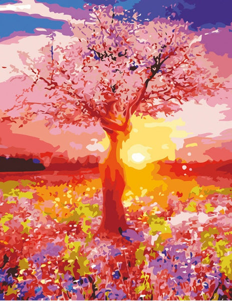 HKM-665363 Magical Tree Paint by Numbers - 40x50 cm Canvas Art