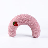 HKM-6653757 U-Shaped Cat Pillow for Cervical Support - Soft Polyester & PP Cotton, 24x20x7cm - Available in White, Pink, Blue, Yellow