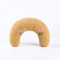 HKM-6653757 U-Shaped Cat Pillow for Cervical Support - Soft Polyester & PP Cotton, 24x20x7cm - Available in White, Pink, Blue, Yellow