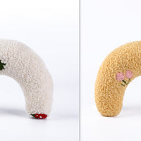HKM-6653757 U-Shaped Cat Pillow for Cervical Support - Soft Polyester & PP Cotton, 24x20x7cm - Available in White, Pink, Blue, Yellow