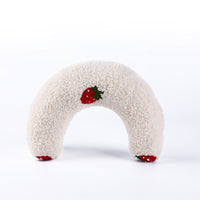 HKM-6653757 U-Shaped Cat Pillow for Cervical Support - Soft Polyester & PP Cotton, 24x20x7cm - Available in White, Pink, Blue, Yellow
