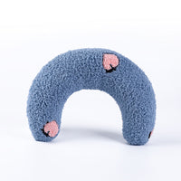 HKM-6653757 U-Shaped Cat Pillow for Cervical Support - Soft Polyester & PP Cotton, 24x20x7cm - Available in White, Pink, Blue, Yellow
