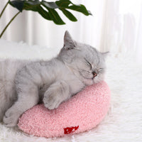 HKM-6653757 U-Shaped Cat Pillow for Cervical Support - Soft Polyester & PP Cotton, 24x20x7cm - Available in White, Pink, Blue, Yellow