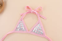 HKM-6654525 Pet Beach Bikini Set in Pink and Purple - Polyester Skirt for Dogs in Multiple Sizes
