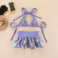 HKM-6654525 Pet Beach Bikini Set in Pink and Purple - Polyester Skirt for Dogs in Multiple Sizes