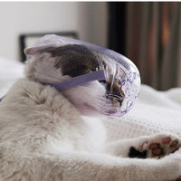HKM-6654909 Purple Cat Eye Mask with Anti-Bite Cover - Set of 3 Sizes S/M/L for Bathing and Injection