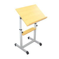 HKM-665491 Adjustable Trapezoid Art Desk and Chair Set for Classroom Use in Grey