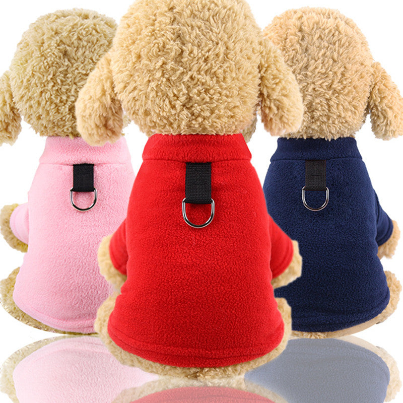 HKM-6655293 Casual Fleece D Buckle Dog Clothes in Shaking Velvet - Stylish and Comfortable Pet Apparel
