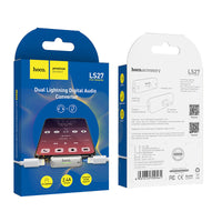 HKM-665555 Dual Lightning Digital Audio Converter for Apple Devices - Model LS27 - Compact Design, Charging & Audio Functionality
