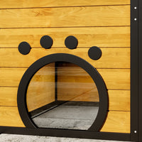 HKM-6656189 Indoor/Outdoor Multi-Level Cat Enclosure with Weatherproof Design, Window Attachment, Platforms, and Lounges in Brown