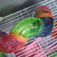 HKM-6656573 5-Tier Hamster Cage with Exercise Wheel, Tunnels, and Portable Design