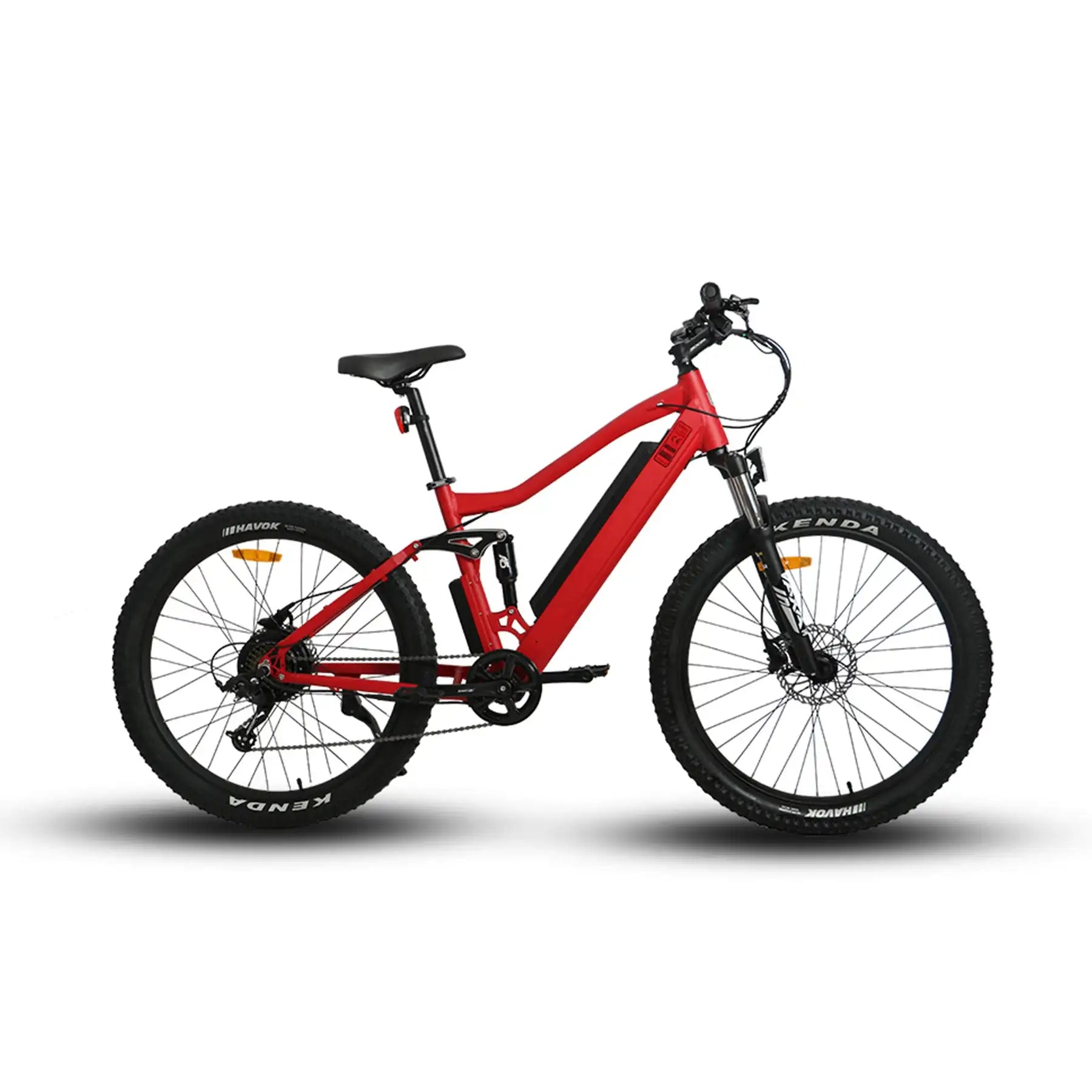 HKM-665683 Eunorau UHVO 36V 13Ah Electric Bike with 350W Full Suspension, 7-Speed Gears, and 27.5-Inch Tires