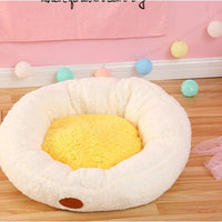 HKM-6656957 Cozy White Lamb Cashmere Egg Yolk Nest Pet Bed - 55x20cm