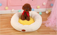 HKM-6656957 Cozy White Lamb Cashmere Egg Yolk Nest Pet Bed - 55x20cm