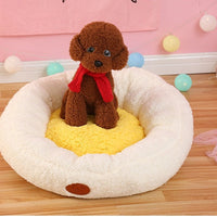 HKM-6656957 Cozy White Lamb Cashmere Egg Yolk Nest Pet Bed - 55x20cm
