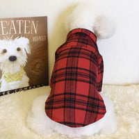 HKM-6657085 Stylish Cotton Pet Dog Shirt with Lattice Design - Fashionable and Simple Dog Apparel
