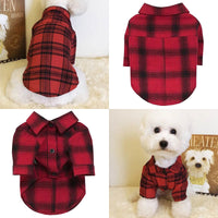 HKM-6657085 Stylish Cotton Pet Dog Shirt with Lattice Design - Fashionable and Simple Dog Apparel