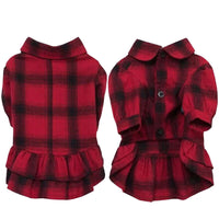 HKM-6657085 Stylish Cotton Pet Dog Shirt with Lattice Design - Fashionable and Simple Dog Apparel