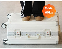 HKM-665747 Custom Logo Hard Shell Carry-On Luggage Set - 20 and 24 Inch with Smooth Rolling Wheels and Zipper Closure