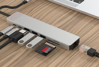 HKM-665747 Eight-in-One USB Type-C Hub Docking Station with Aluminum Alloy Design