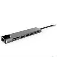 HKM-665747 Eight-in-One USB Type-C Hub Docking Station with Aluminum Alloy Design