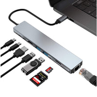 HKM-665747 Eight-in-One USB Type-C Hub Docking Station with Aluminum Alloy Design