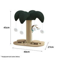 HKM-6657725 Solid Wood Cat Scratching Post with Sisal and Turntable Design for Climbing and Play