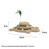 HKM-6657725 Solid Wood Cat Scratching Post with Sisal and Turntable Design for Climbing and Play
