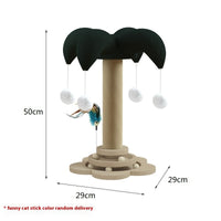 HKM-6657725 Solid Wood Cat Scratching Post with Sisal and Turntable Design for Climbing and Play