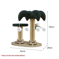HKM-6657725 Solid Wood Cat Scratching Post with Sisal and Turntable Design for Climbing and Play