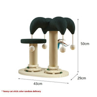 HKM-6657725 Solid Wood Cat Scratching Post with Sisal and Turntable Design for Climbing and Play