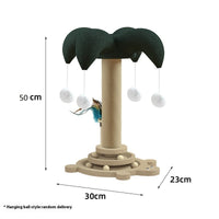 HKM-6657725 Solid Wood Cat Scratching Post with Sisal and Turntable Design for Climbing and Play