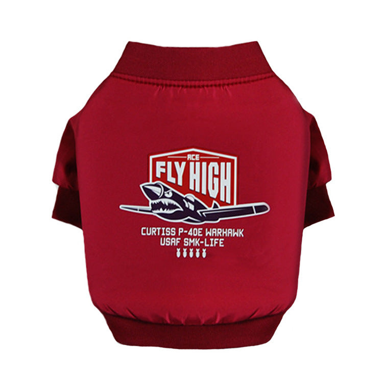 HKM-6657981 Cotton Plus Fleece Pet Sweater in Black, Red, Army Green - Casual Style with Size Options