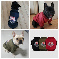 HKM-6657981 Cotton Plus Fleece Pet Sweater in Black, Red, Army Green - Casual Style with Size Options