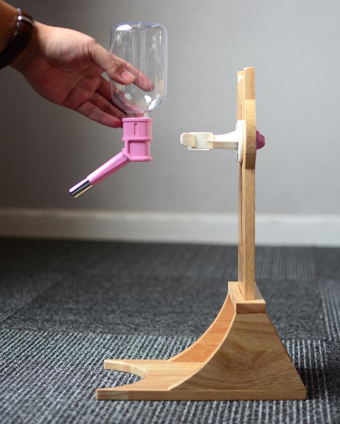 HKM-6658749 Pet Water Fountain with Bamboo and Oak Holder - 300ml Capacity, Available in 3 Colors