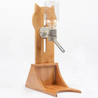 HKM-6658749 Pet Water Fountain with Bamboo and Oak Holder - 300ml Capacity, Available in 3 Colors