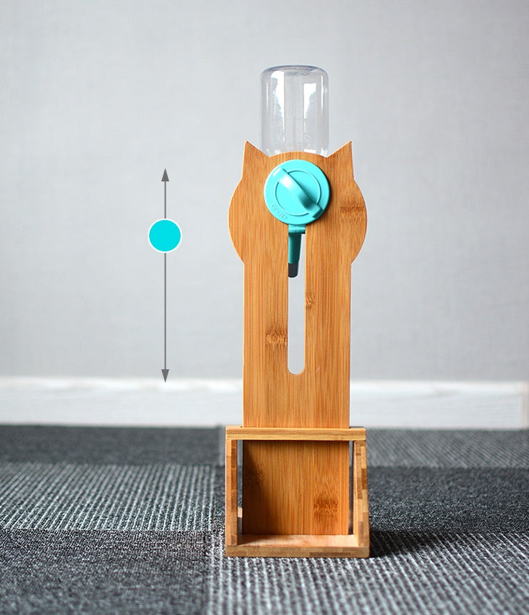 HKM-6658749 Pet Water Fountain with Bamboo and Oak Holder - 300ml Capacity, Available in 3 Colors