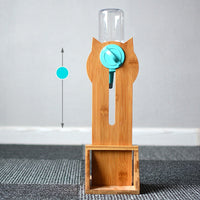 HKM-6658749 Pet Water Fountain with Bamboo and Oak Holder - 300ml Capacity, Available in 3 Colors