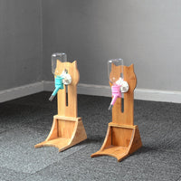 HKM-6658749 Pet Water Fountain with Bamboo and Oak Holder - 300ml Capacity, Available in 3 Colors
