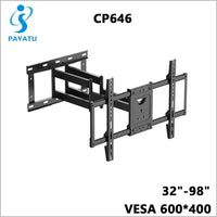 HKM-665875 Universal Full Motion TV Wall Mount Bracket for 32-98 Inch Screen, Adjustable Tilt and Swivel, VESA 600x400mm, Heavy Duty Design