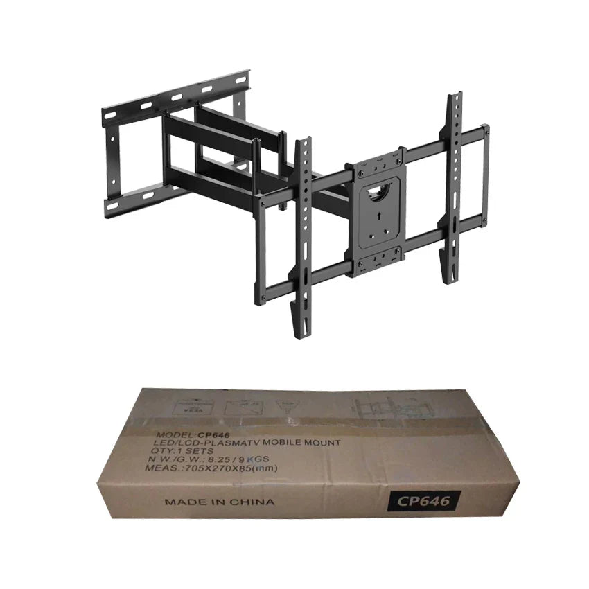 HKM-665875 Universal Full Motion TV Wall Mount Bracket for 32-98 Inch Screen, Adjustable Tilt and Swivel, VESA 600x400mm, Heavy Duty Design